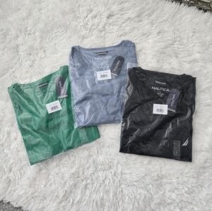 Nautica crewneck deck t-shirts Bundle of 3. Size Large. New.